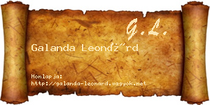 Galanda Leonárd névjegykártya
