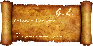 Galanda Leonárd névjegykártya