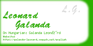leonard galanda business card
